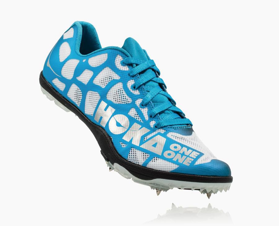 Hoka One One Çivili Koşu Ayakkabısı Erkek Beyaz/Mavi - Rocket X - RI4281039